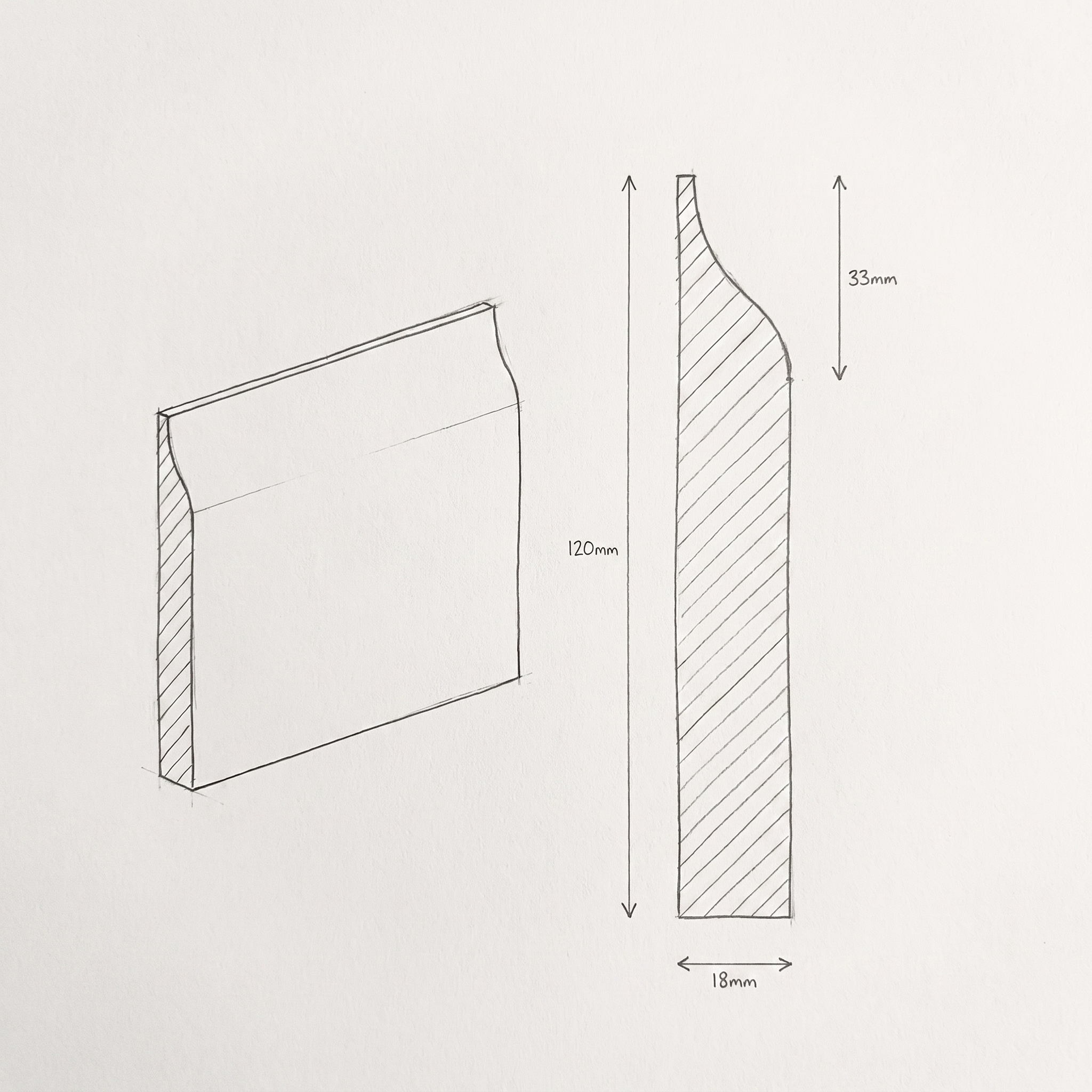 Ogee skirting board profile — Victorian